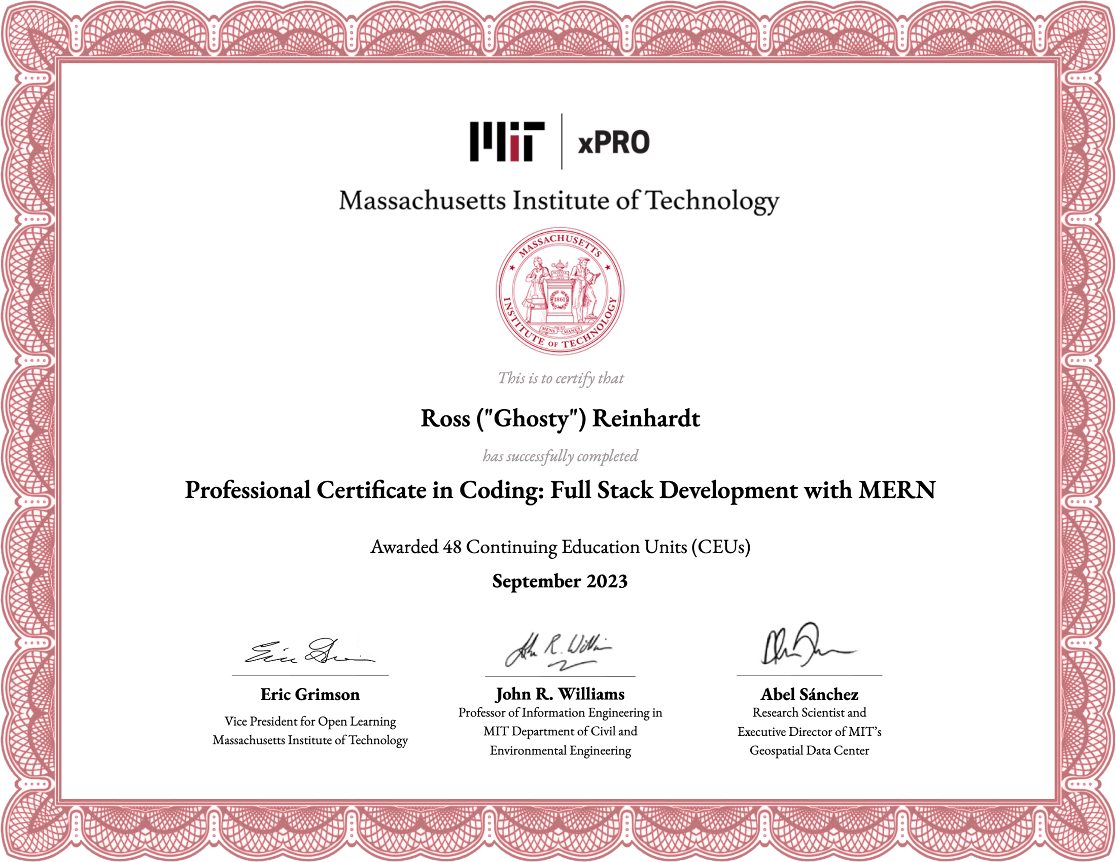 MIT Coding Certificate